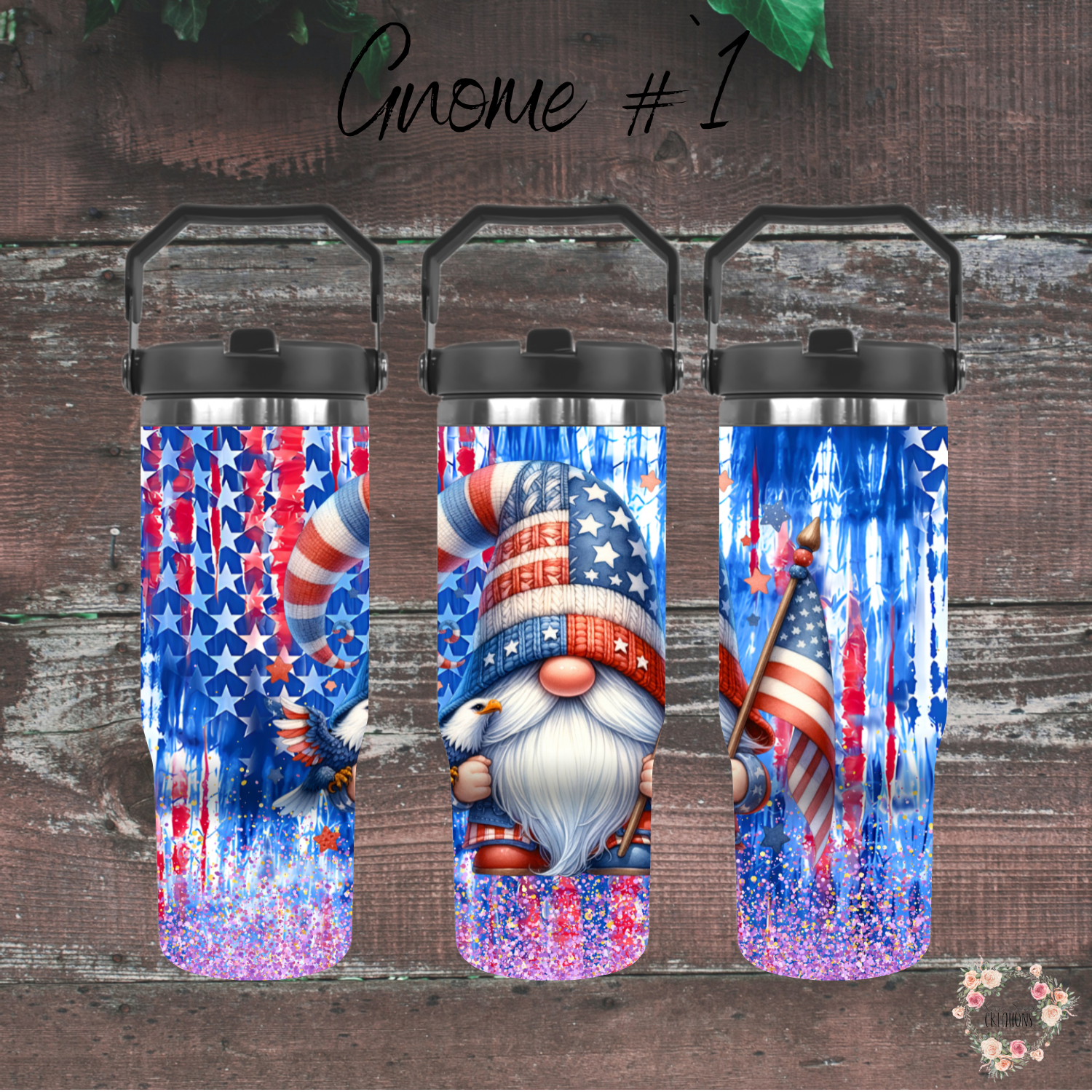 Patriotic Gnome Cup | Red White & Blue USA Drinkware - (Gnome #1) Tumbler