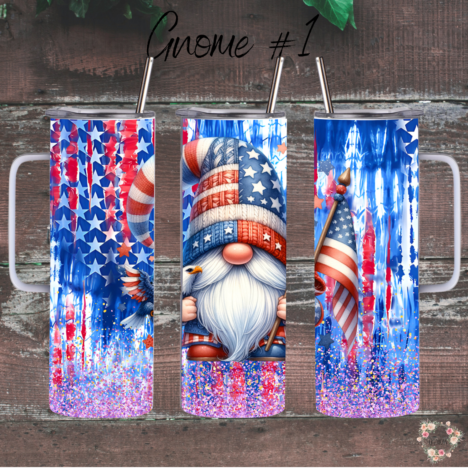 Patriotic Gnome Cup | Red White & Blue USA Drinkware - (Gnome #1) Tumbler