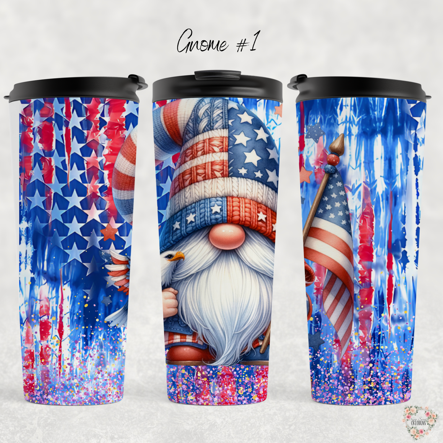 Patriotic Gnome Cup | Red White & Blue USA Drinkware - (Gnome #1) Tumbler