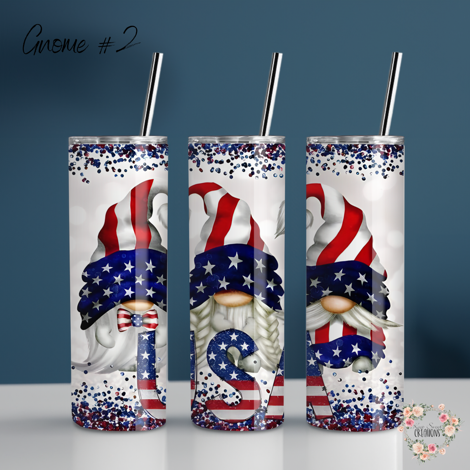 Stars & Stripes Gnome Cup | Patriotic USA Drinkware - (Gnome #2) Tumbler