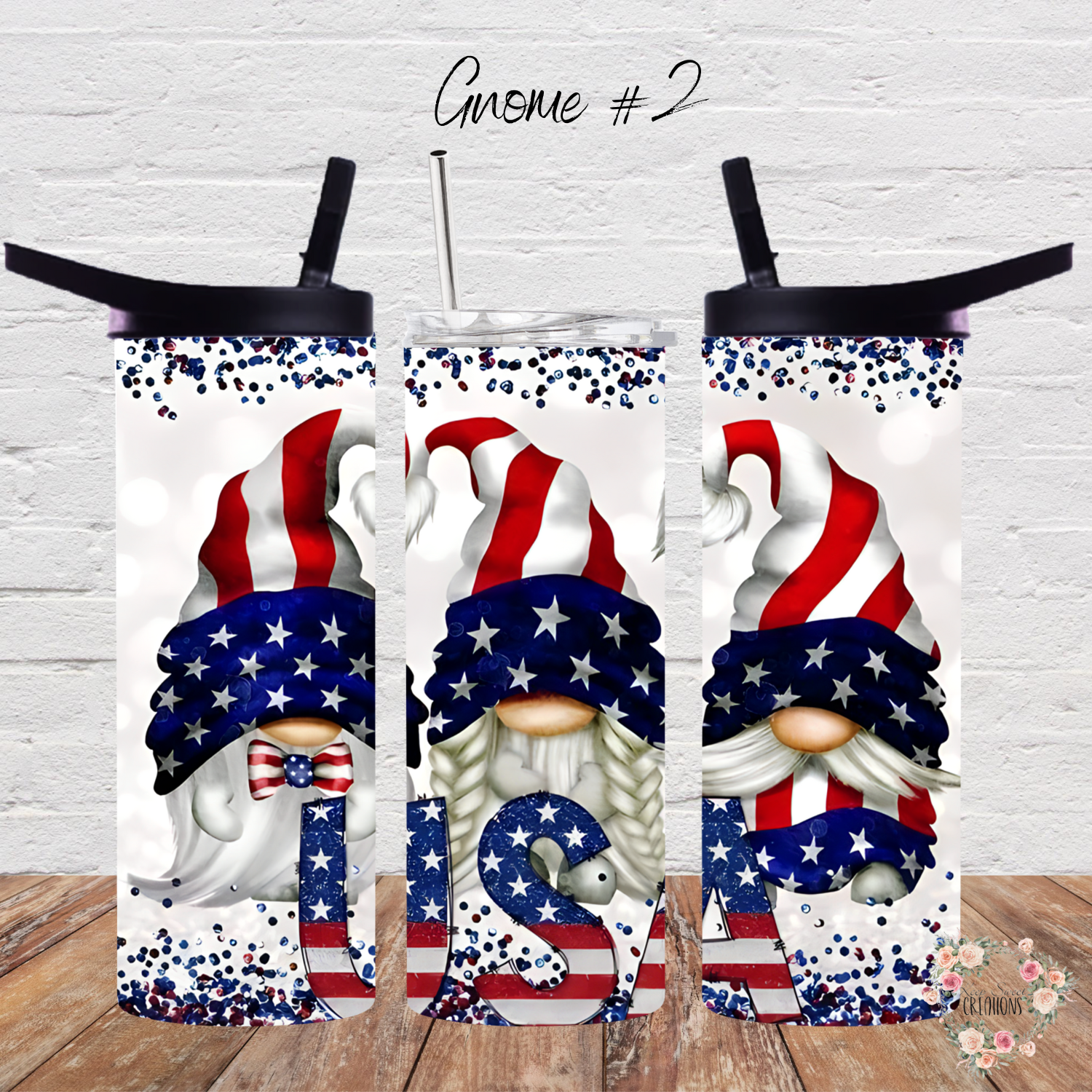 Stars & Stripes Gnome Cup | Patriotic USA Drinkware - (Gnome #2) Tumbler