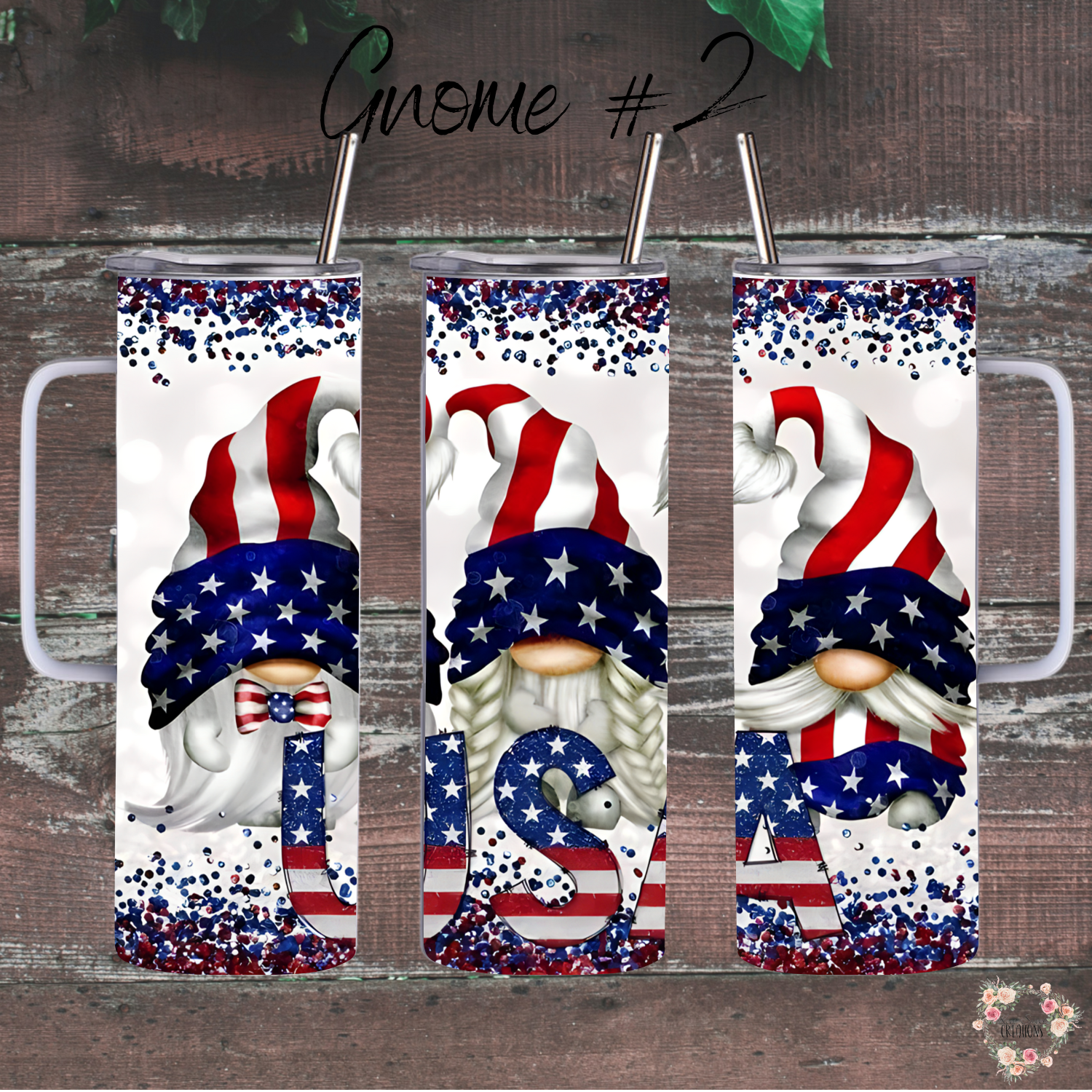 Stars & Stripes Gnome Cup | Patriotic USA Drinkware - (Gnome #2) Tumbler
