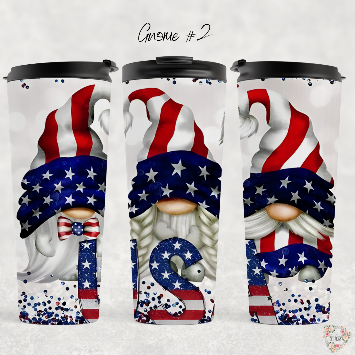 Stars & Stripes Gnome Cup | Patriotic USA Drinkware - (Gnome #2) Tumbler