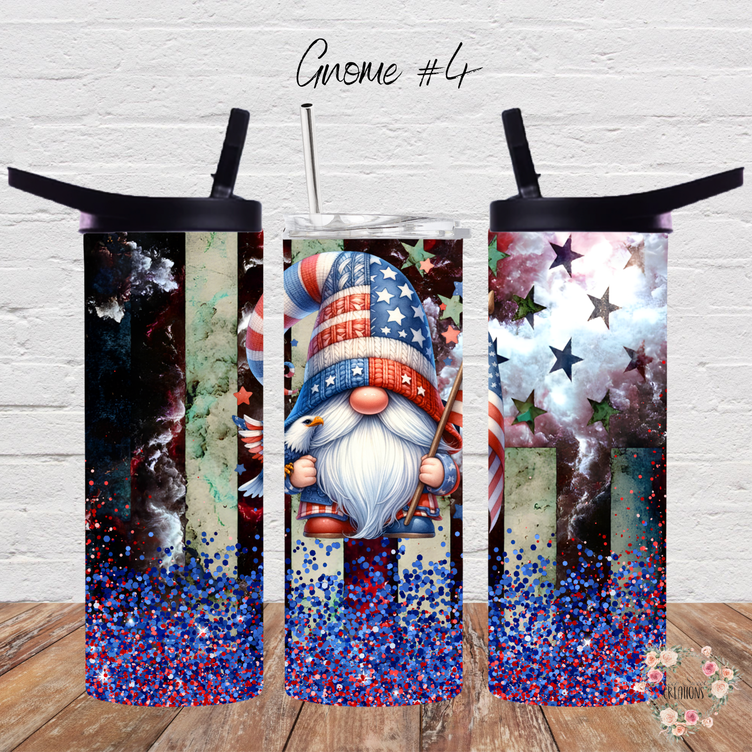 Patriotic Tumbler – American Flag Gnome Cup with Stars & Stripes - (Gnome #4) Tumbler