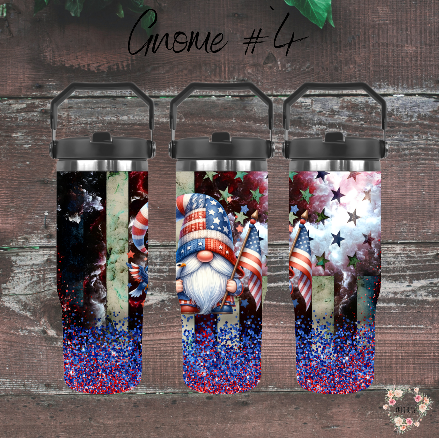 Patriotic Tumbler – American Flag Gnome Cup with Stars & Stripes - (Gnome #4) Tumbler
