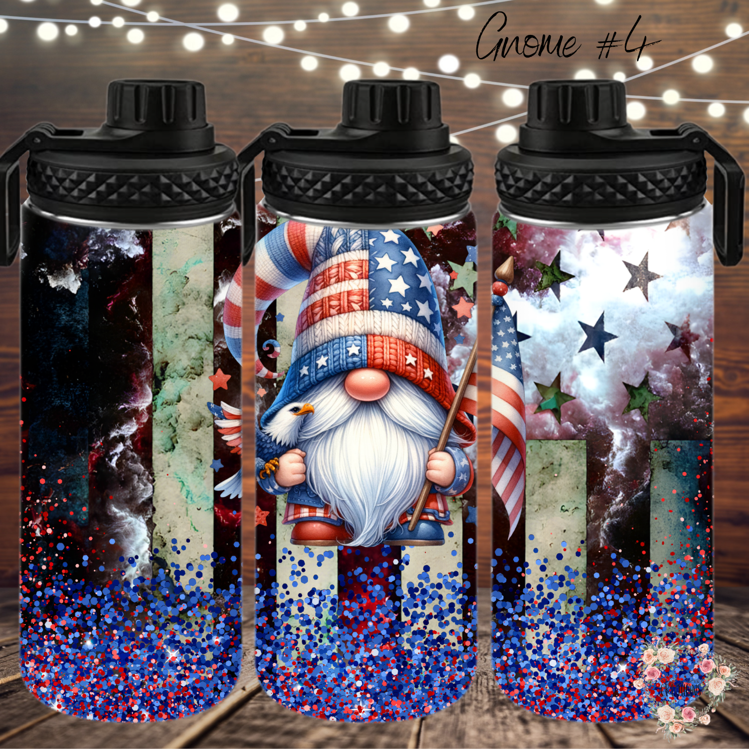 Patriotic Tumbler – American Flag Gnome Cup with Stars & Stripes - (Gnome #4) Tumbler
