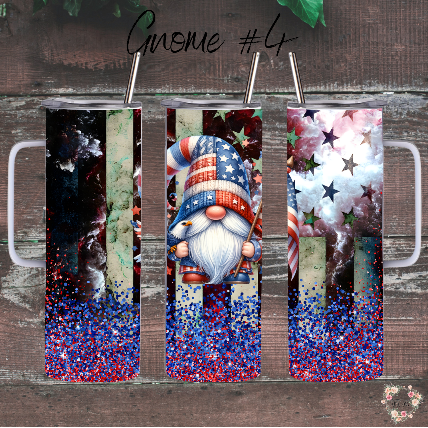 Patriotic Tumbler – American Flag Gnome Cup with Stars & Stripes - (Gnome #4) Tumbler