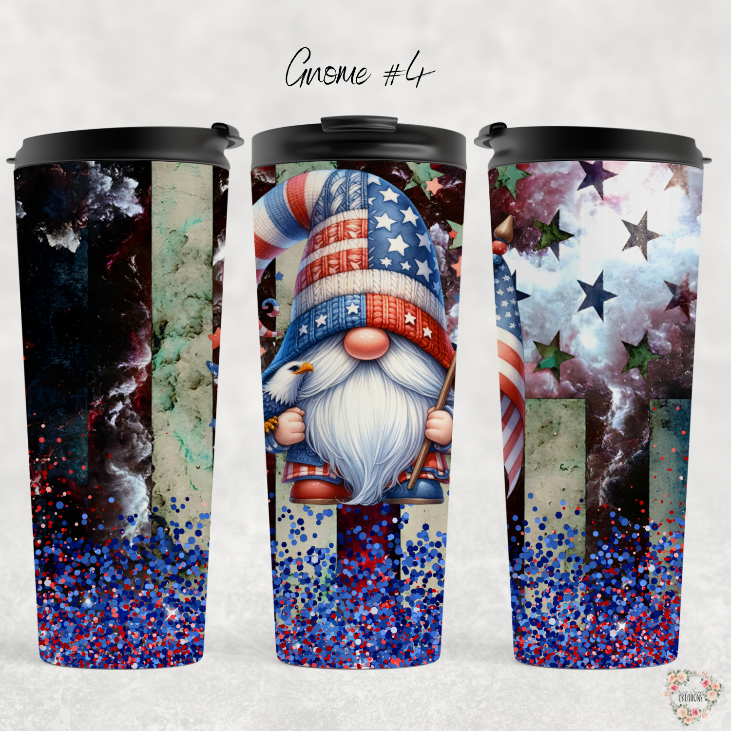 Patriotic Tumbler – American Flag Gnome Cup with Stars & Stripes - (Gnome #4) Tumbler