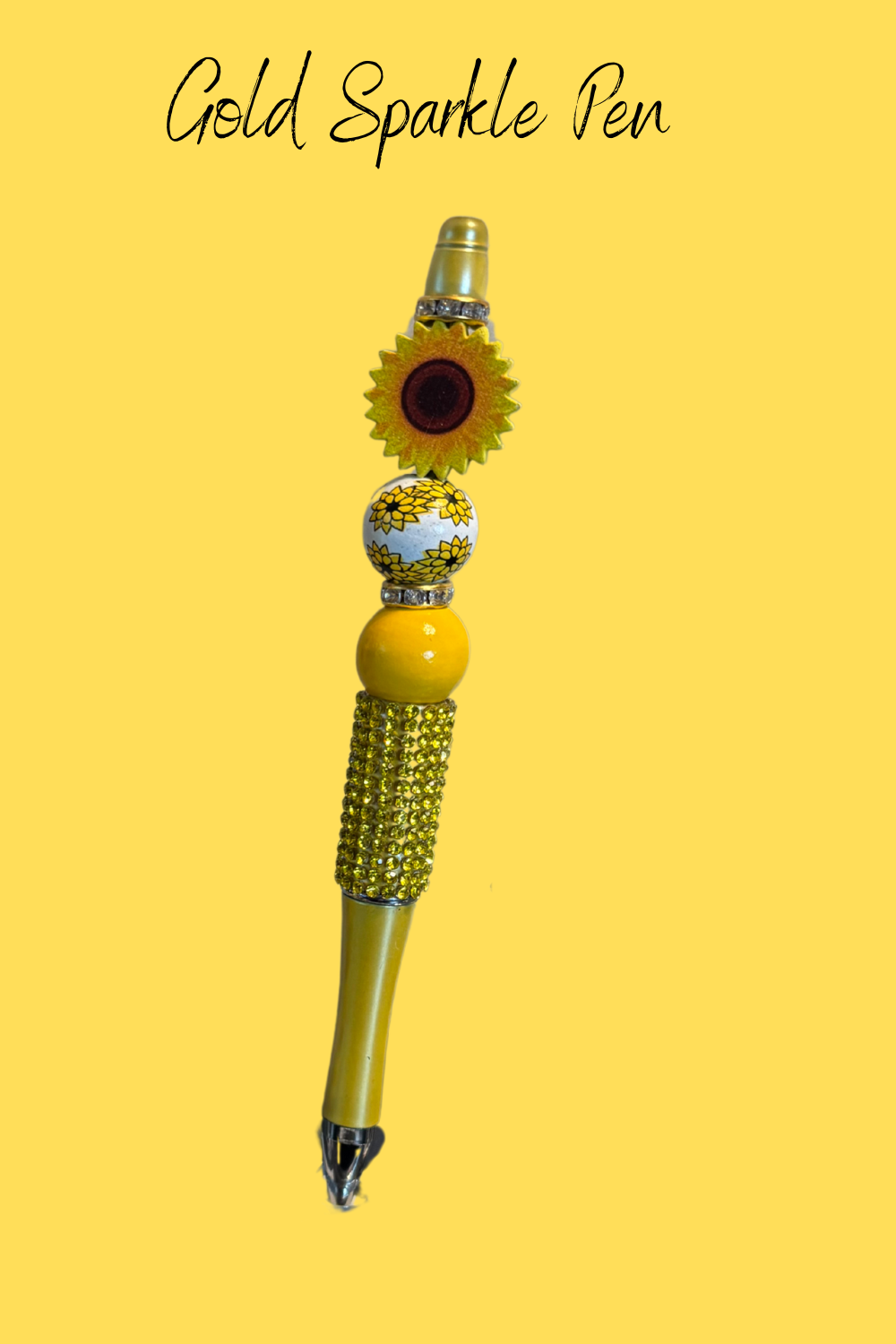 Sunflower Beaded Pens – Handcrafted Beaded Pen Gift | Cute Sunflower Stationery for Teachers, Coworkers & Flower Lovers