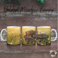 Golden Meadow Bunny Tumbler | Rustic Easter Bunny Sunset Cup (11–32oz)