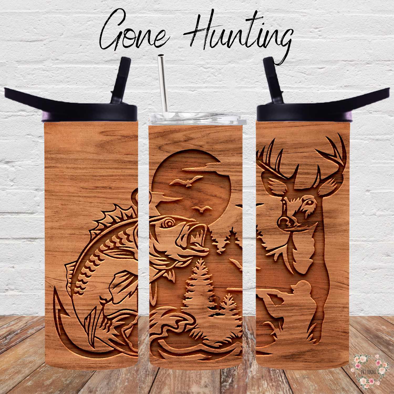 Gone Hunting Rustic Outdoorsman Tumbler | Hunting & Cabin Drinkware