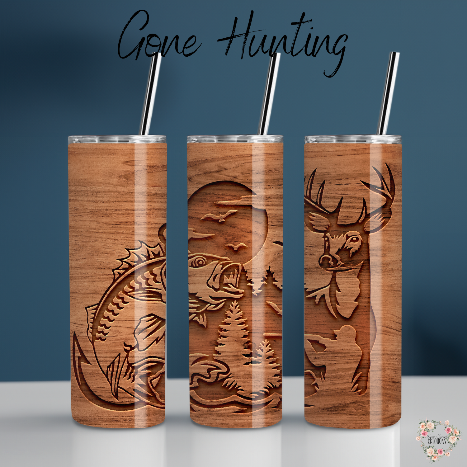 Gone Hunting Rustic Outdoorsman Tumbler | Hunting & Cabin Drinkware