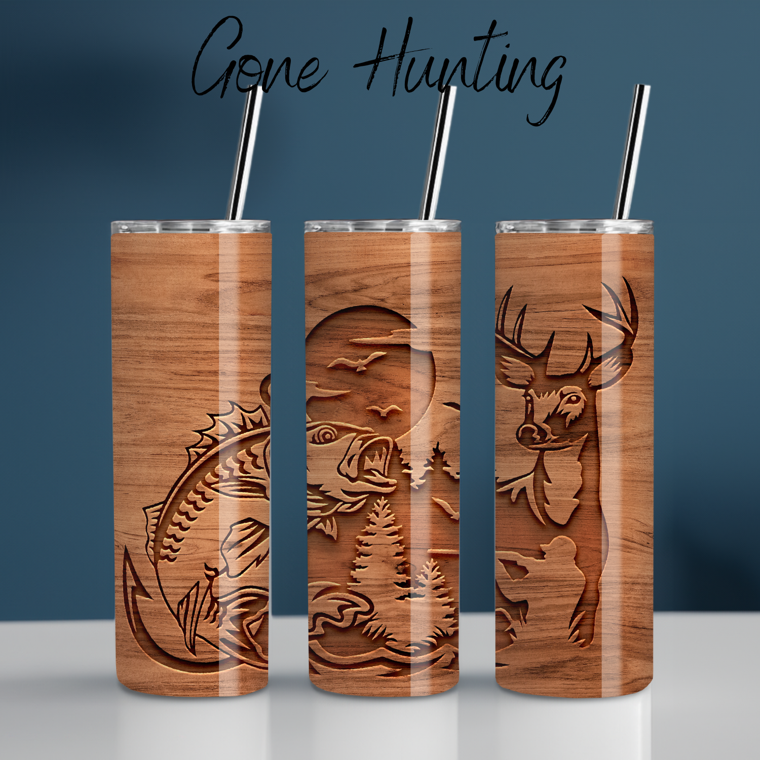 Gone Hunting Rustic Outdoorsman Tumbler | Hunting & Cabin Drinkware
