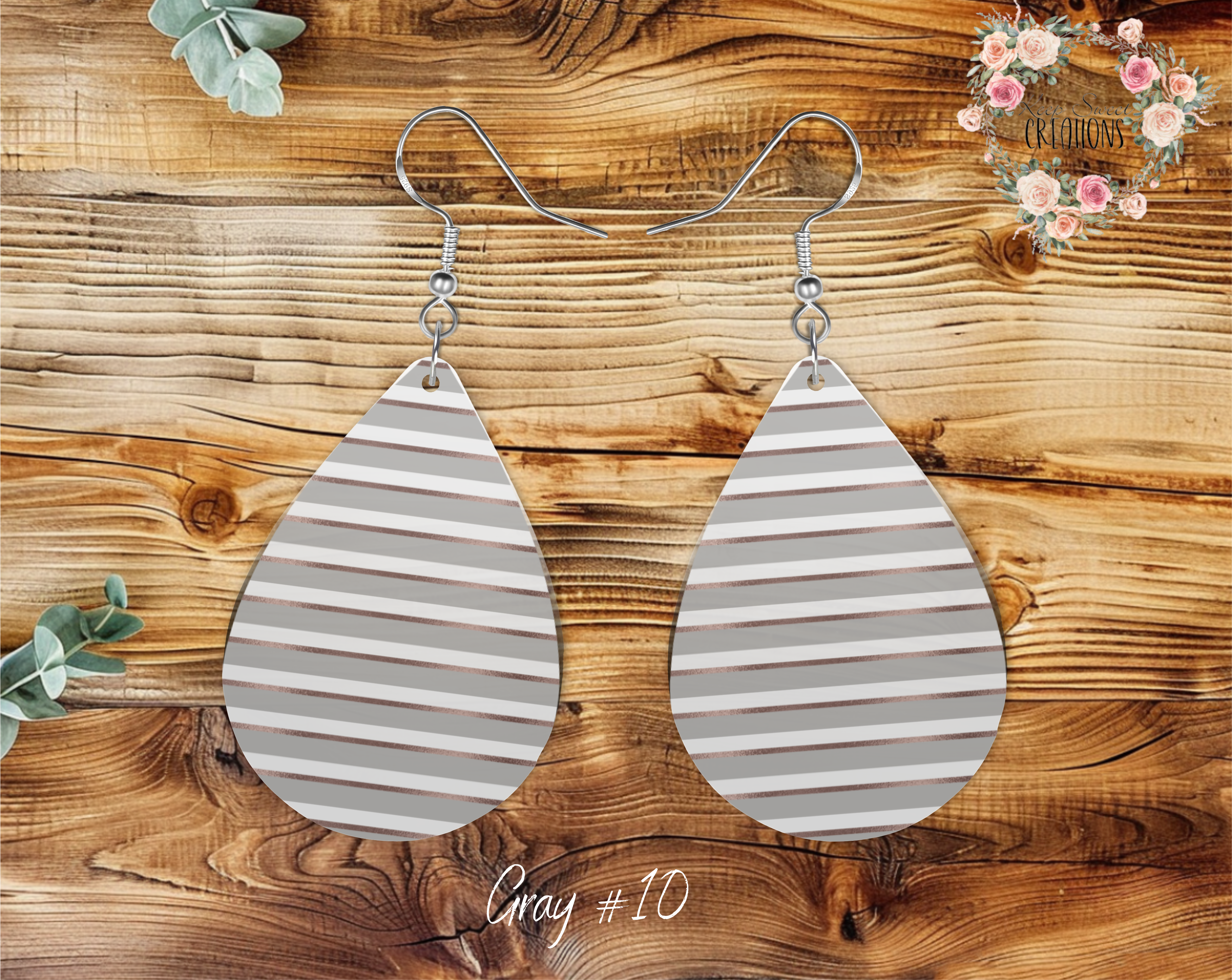 Lace & Gray Teardrop Earrings – Elegant & Timeless Style