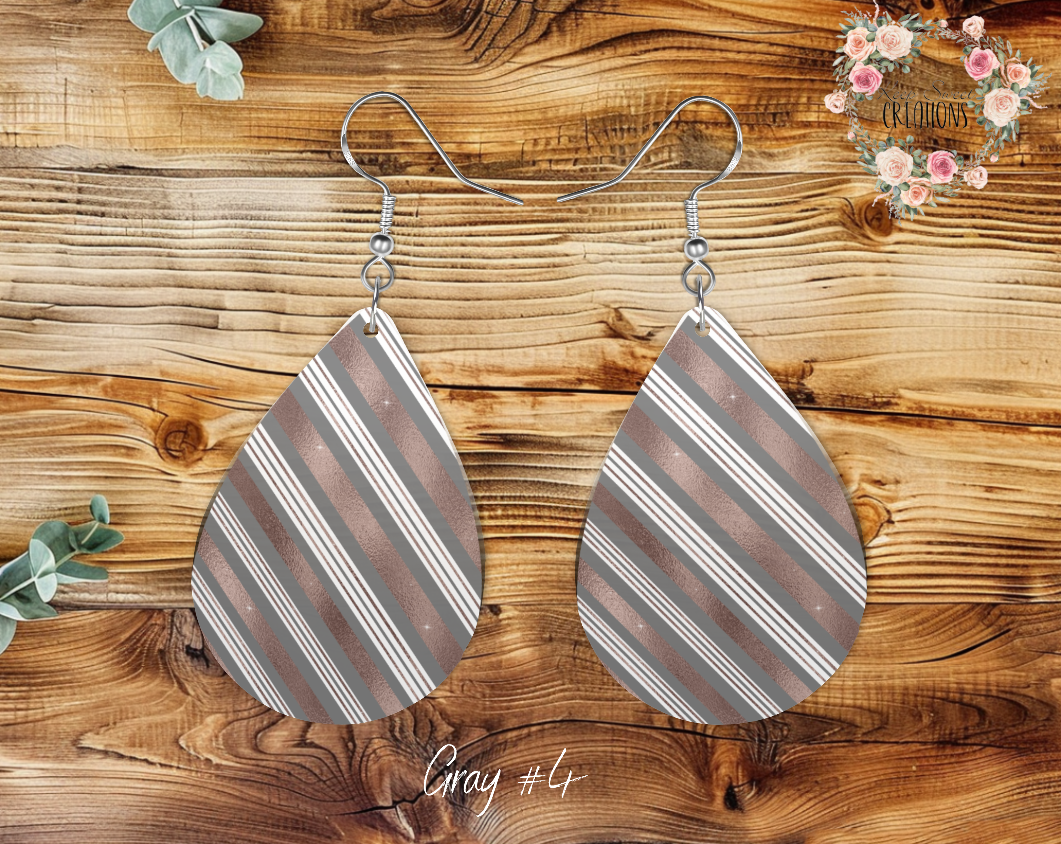 Lace & Gray Teardrop Earrings – Elegant & Timeless Style