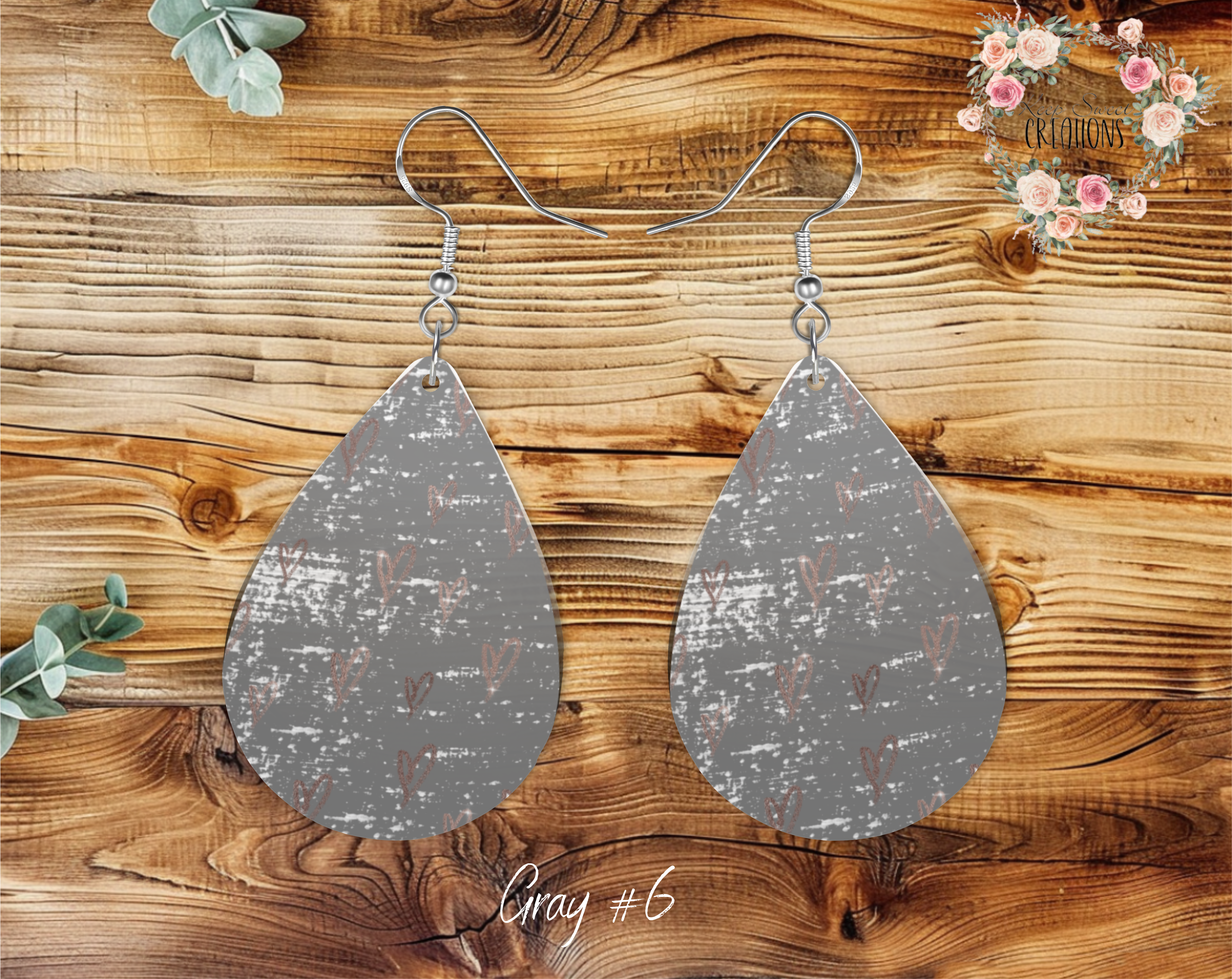 Lace & Gray Teardrop Earrings – Elegant & Timeless Style
