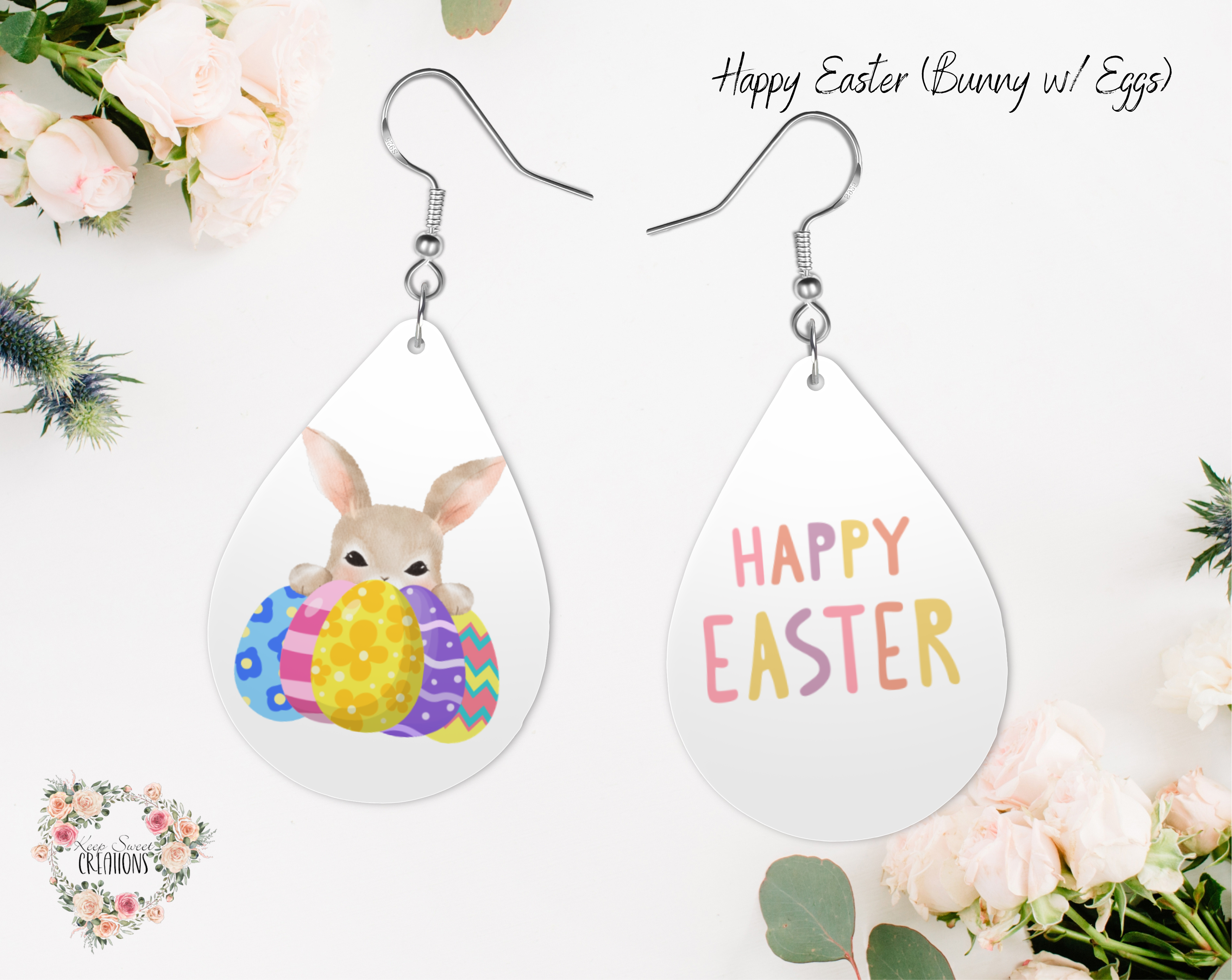 Easter Teardrop Earrings – Bunny, Cross & Floral Designs | Spring Teardrop Jewelry Collection