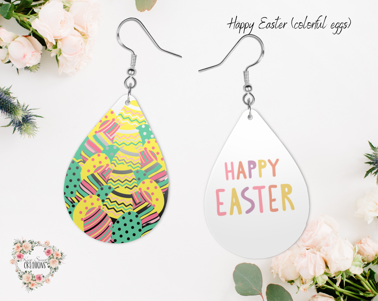 Easter Teardrop Earrings – Bunny, Cross & Floral Designs | Spring Teardrop Jewelry Collection