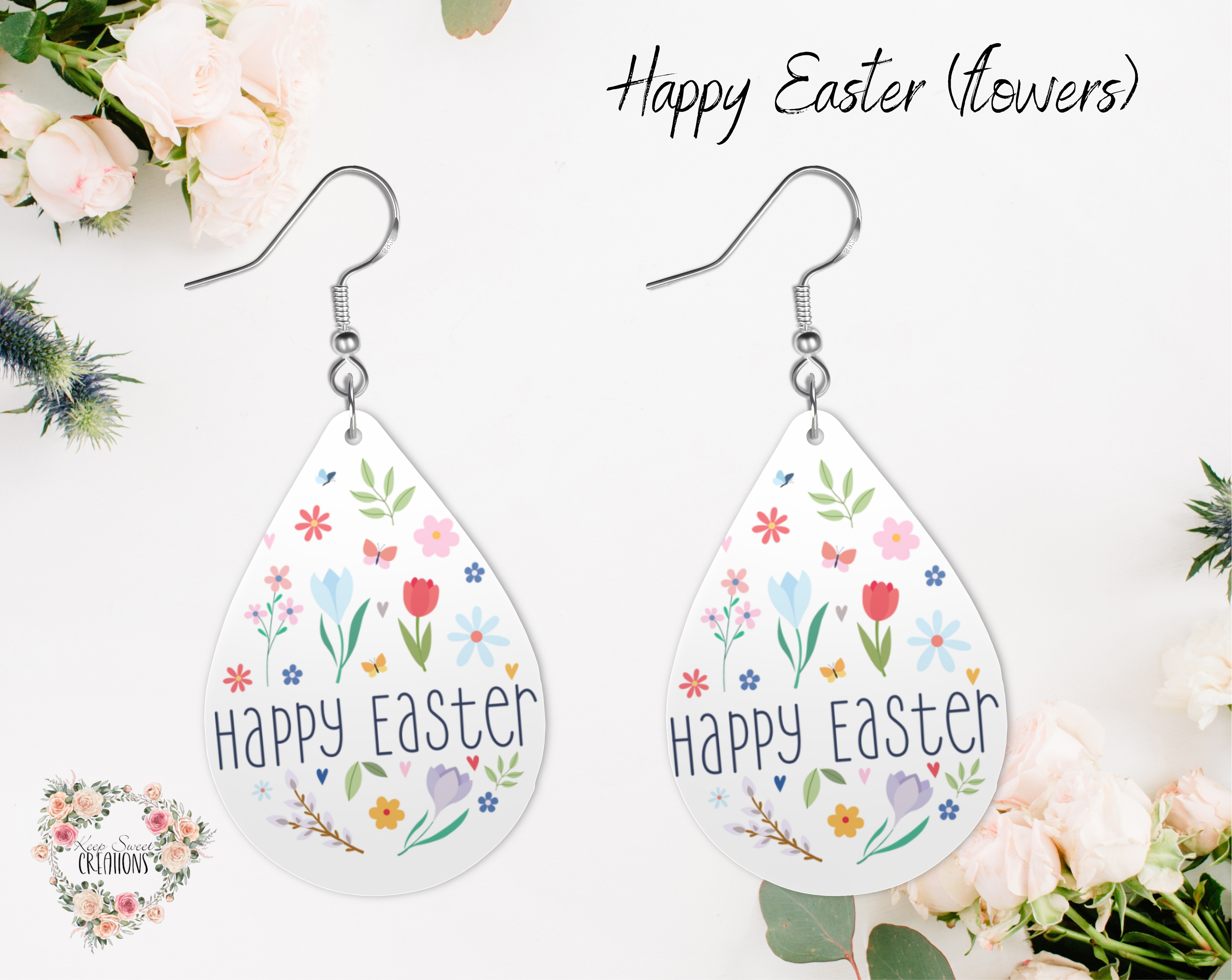 Easter Teardrop Earrings – Bunny, Cross & Floral Designs | Spring Teardrop Jewelry Collection