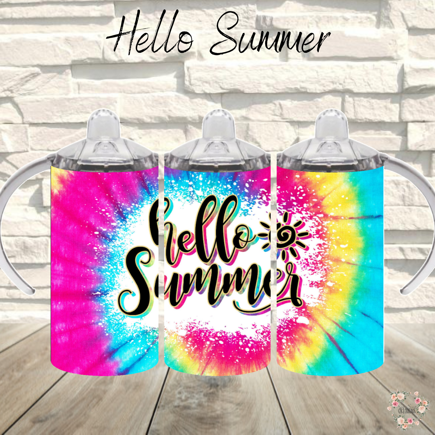 Hello Summer – Tie-Dye Sublimation Tumblers | Bright Summer Insulated Drinkware