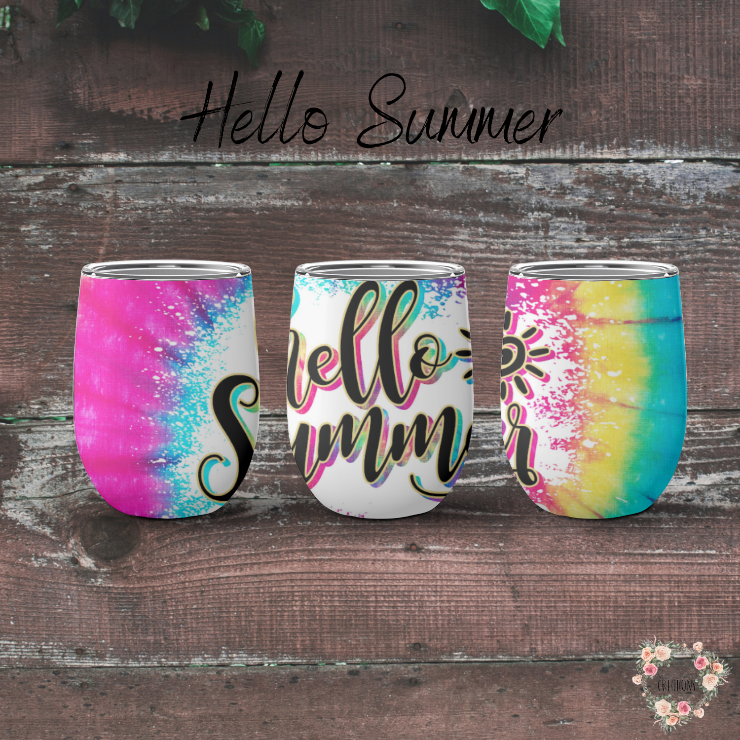 Hello Summer – Tie-Dye Sublimation Tumblers | Bright Summer Insulated Drinkware