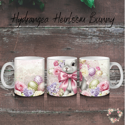 Hydrangea Heirloom Bunny Tumbler | Vintage Floral Easter Cup