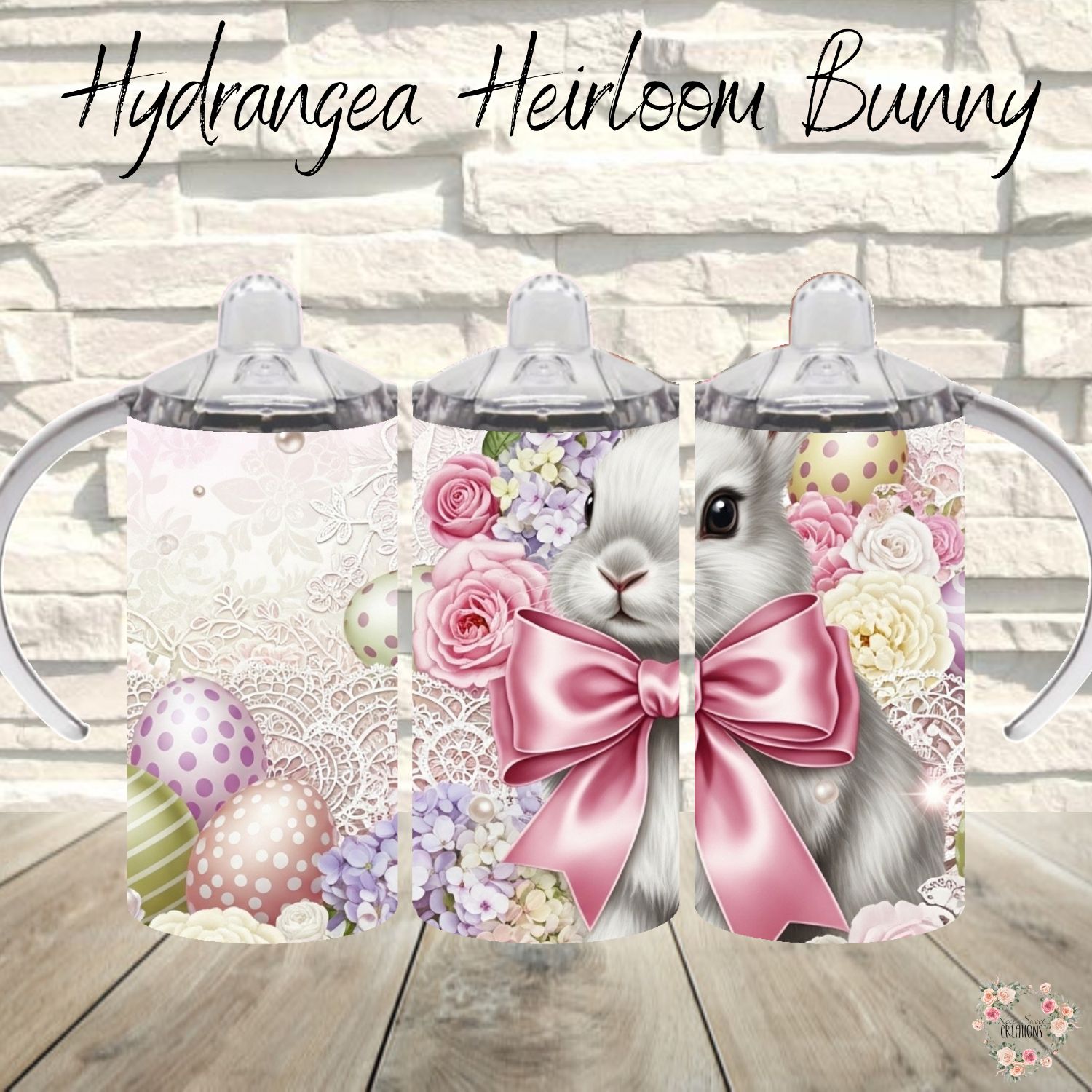 Hydrangea Heirloom Bunny Tumbler | Vintage Floral Easter Cup