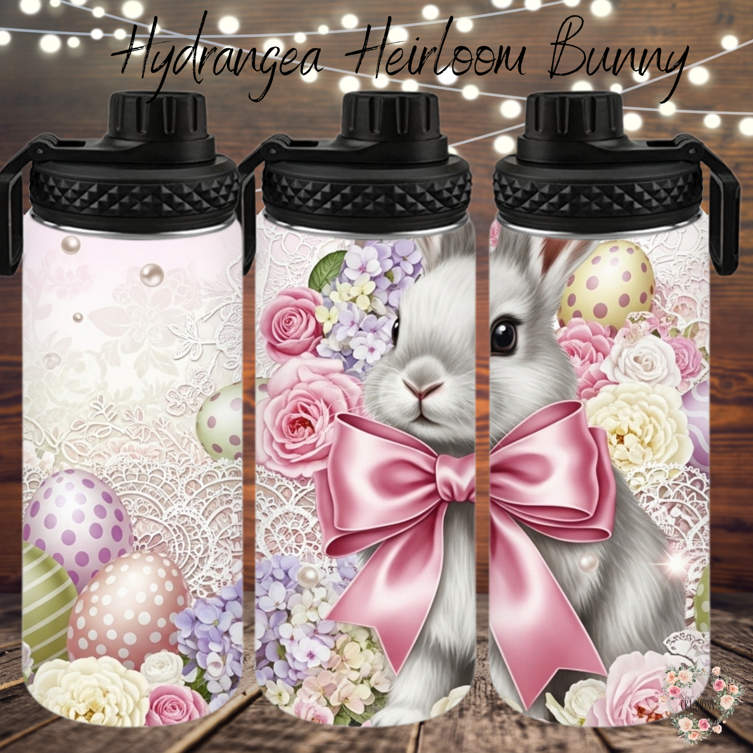 Hydrangea Heirloom Bunny Tumbler | Vintage Floral Easter Cup