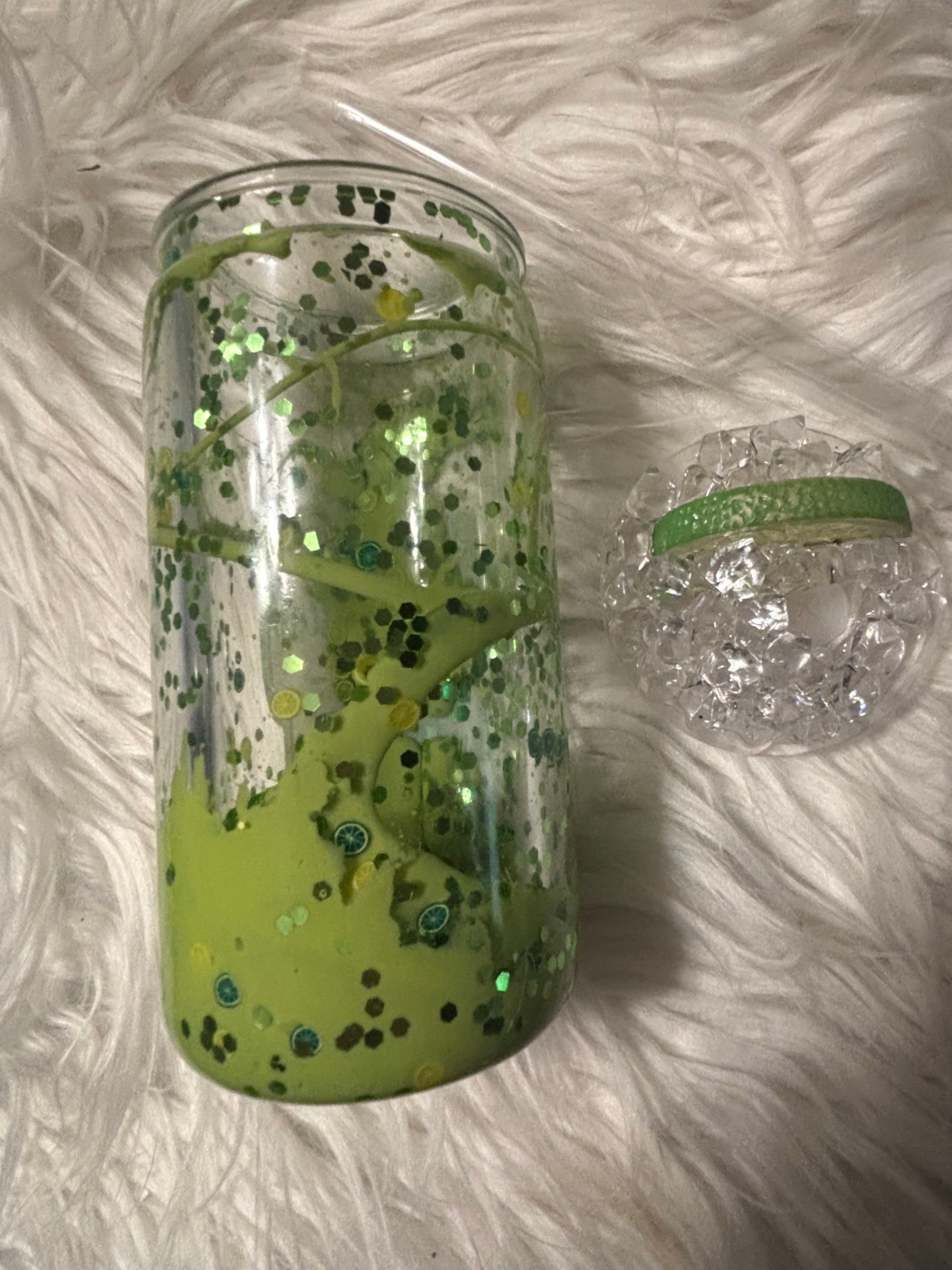 Lime Margarita Snowglobe Tumbler | 14 oz Double Wall Cocktail Cup