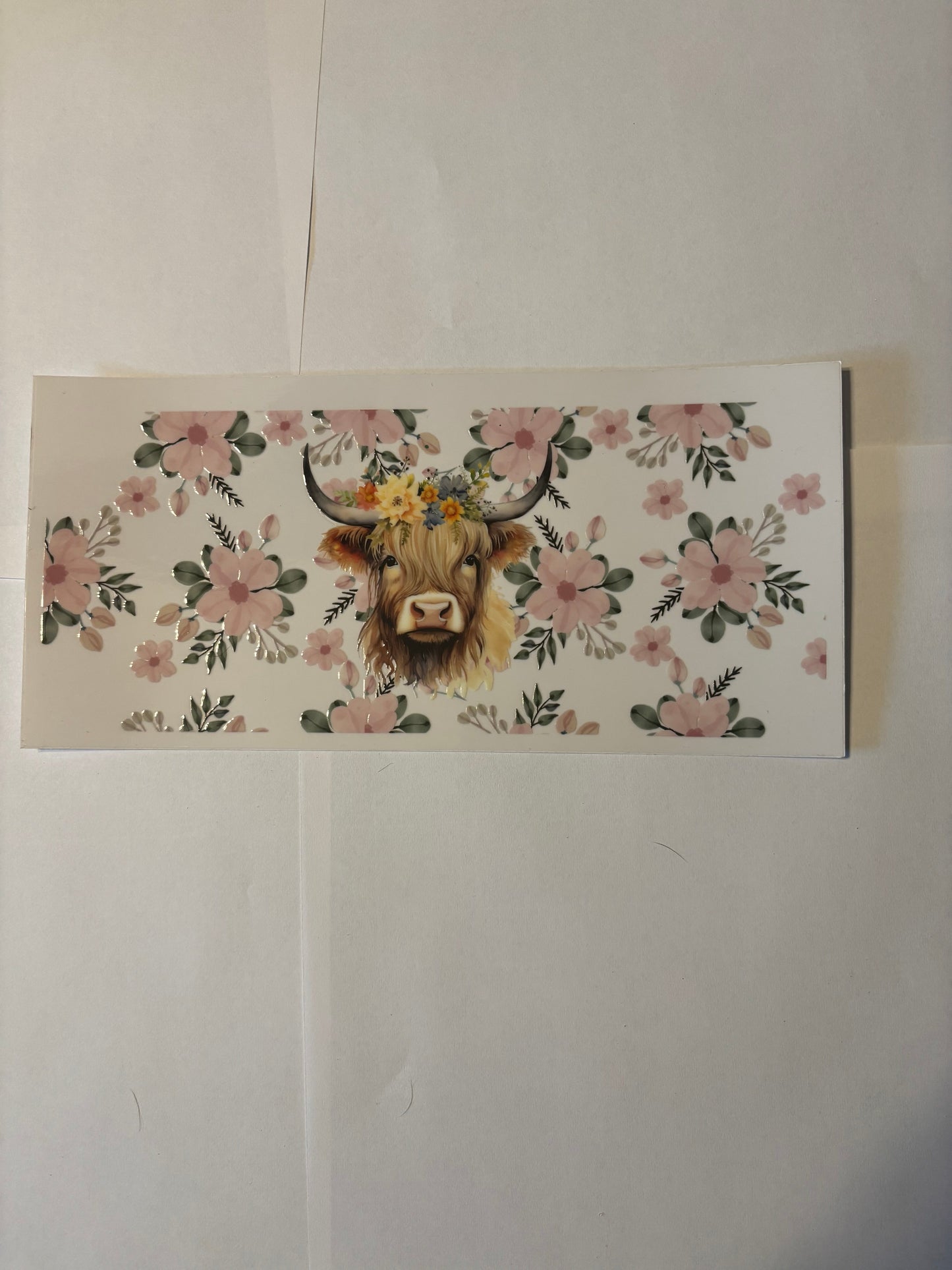 Pink Floral Highland Cow - WRAP