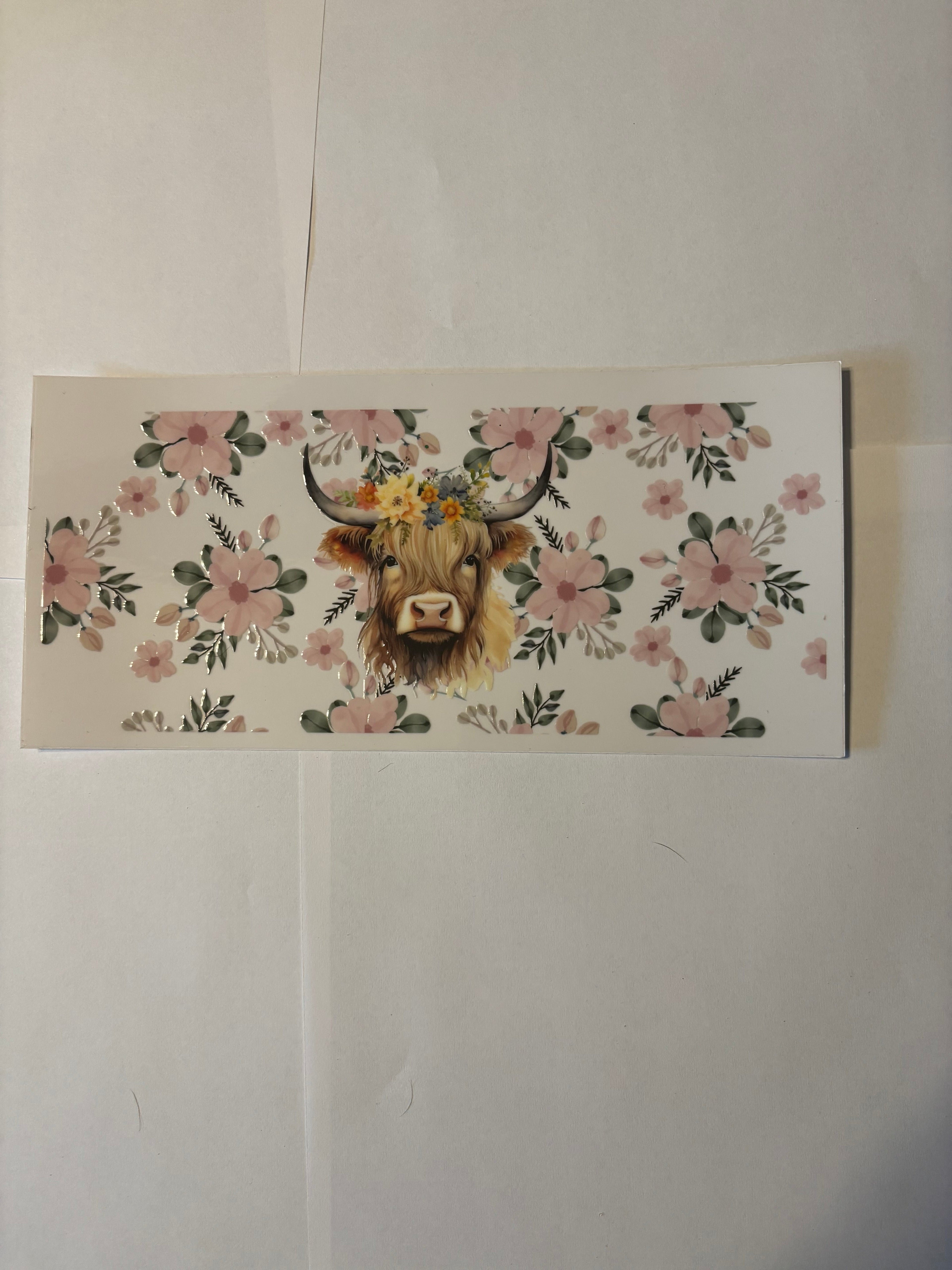 Pink Floral Highland Cow - WRAP