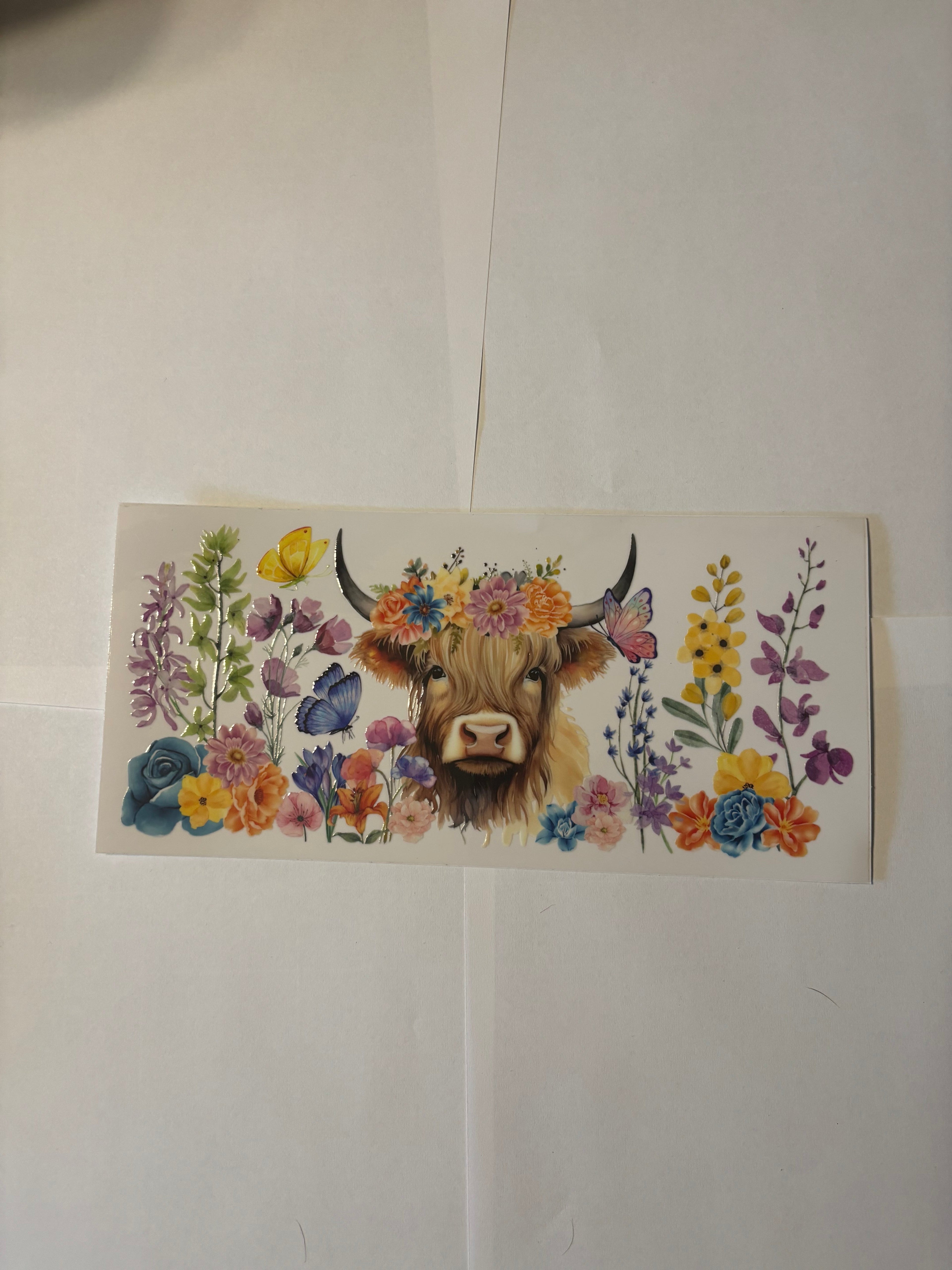 COLORFUL FLOWER HIGHLAND COW - WRAP