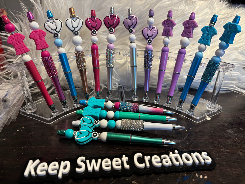 Nurse Beaded Pens – Medical-Themed Ballpoint Pen | Nurse Appreciation Gift for Healthcare Professionals