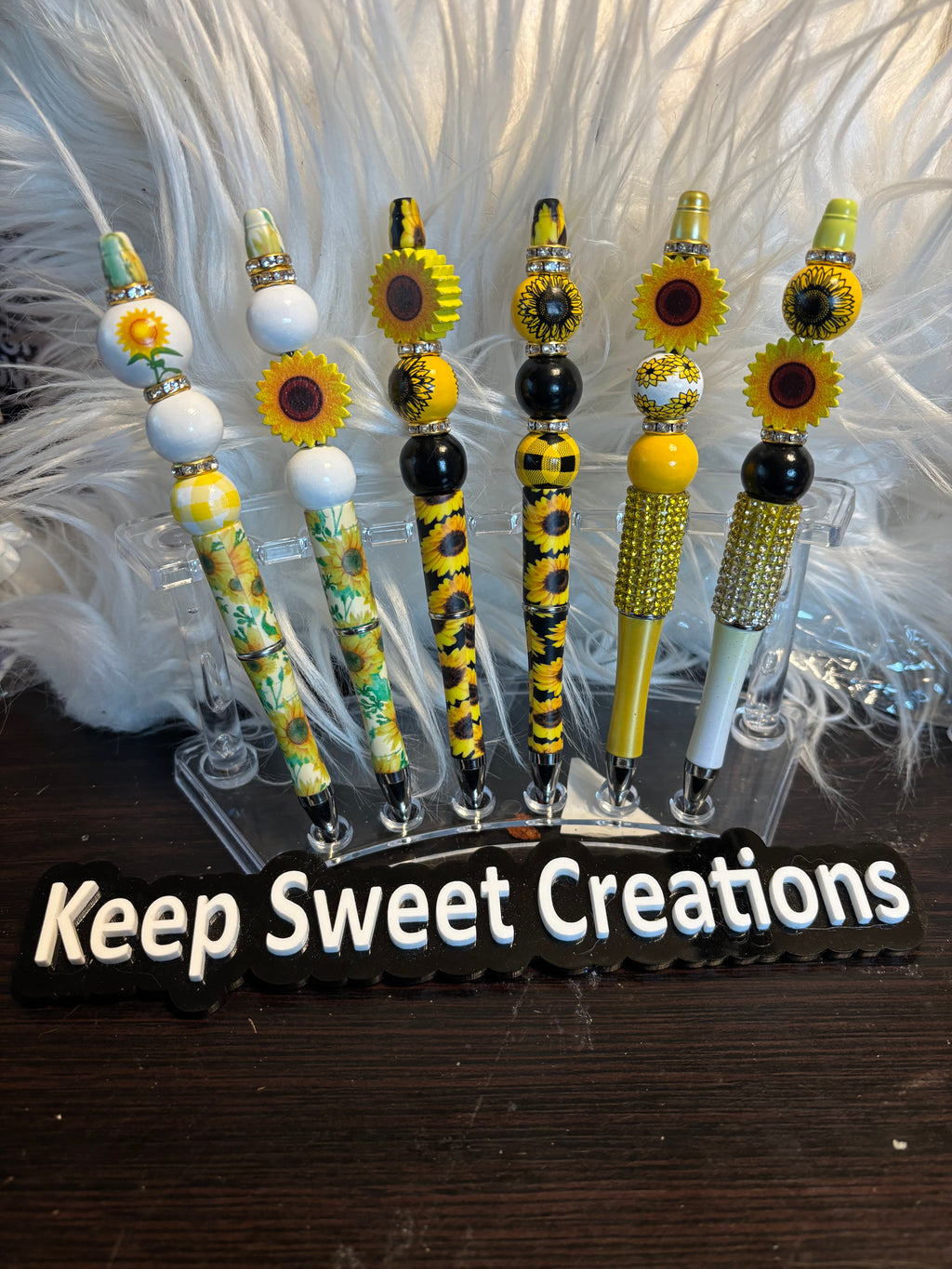 Sunflower Beaded Pens – Handcrafted Beaded Pen Gift | Cute Sunflower Stationery for Teachers, Coworkers & Flower Lovers