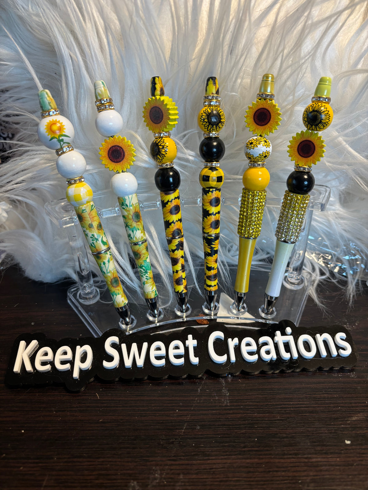 Sunflower Beaded Pens – Handcrafted Beaded Pen Gift | Cute Sunflower Stationery for Teachers, Coworkers & Flower Lovers