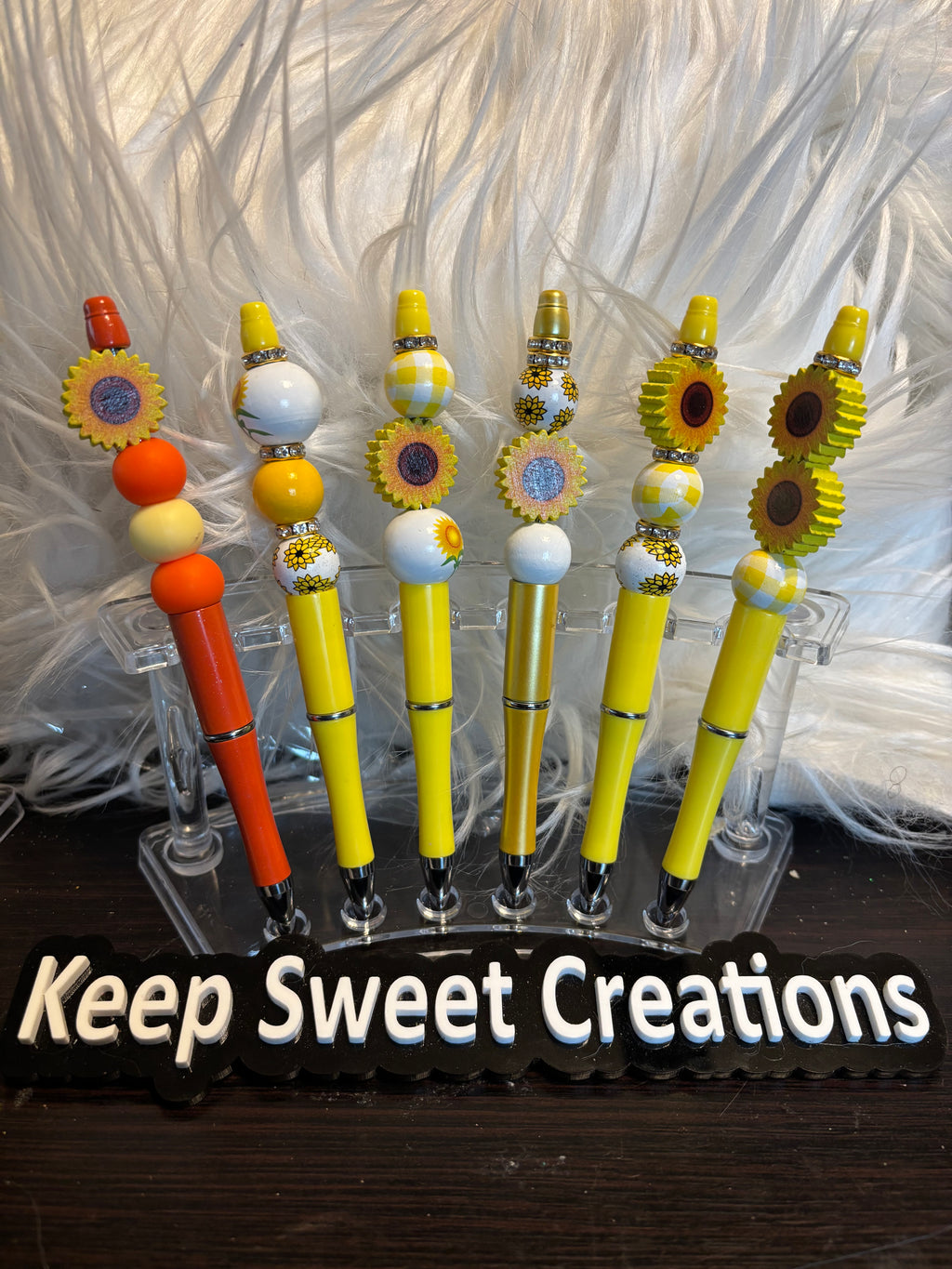 Sunflower Beaded Pens – Handcrafted Beaded Pen Gift | Cute Sunflower Stationery for Teachers, Coworkers & Flower Lovers