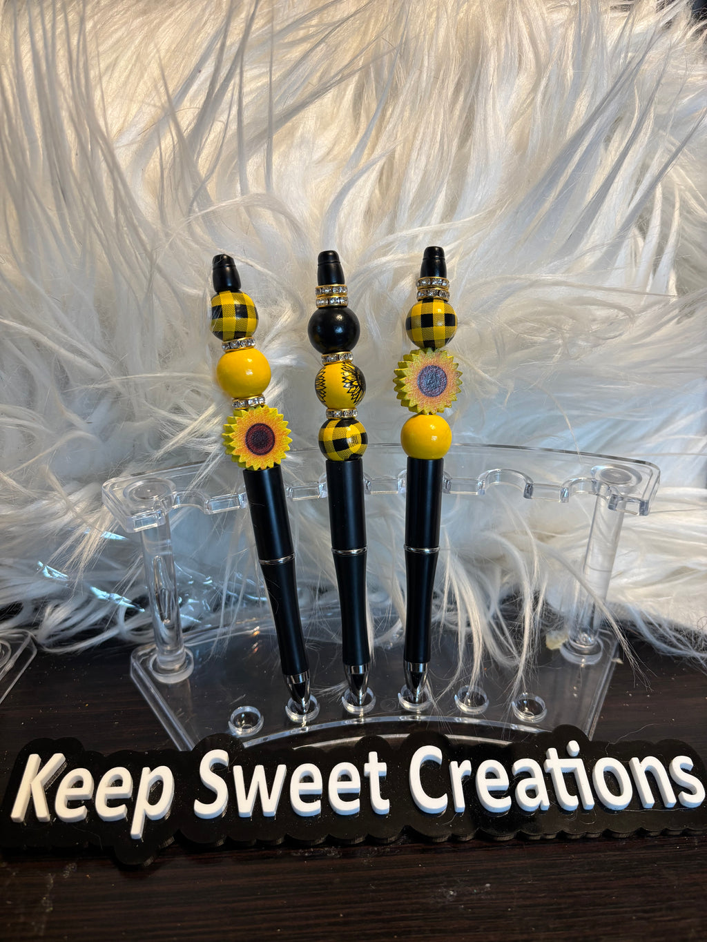 Sunflower Beaded Pens – Handcrafted Beaded Pen Gift | Cute Sunflower Stationery for Teachers, Coworkers & Flower Lovers