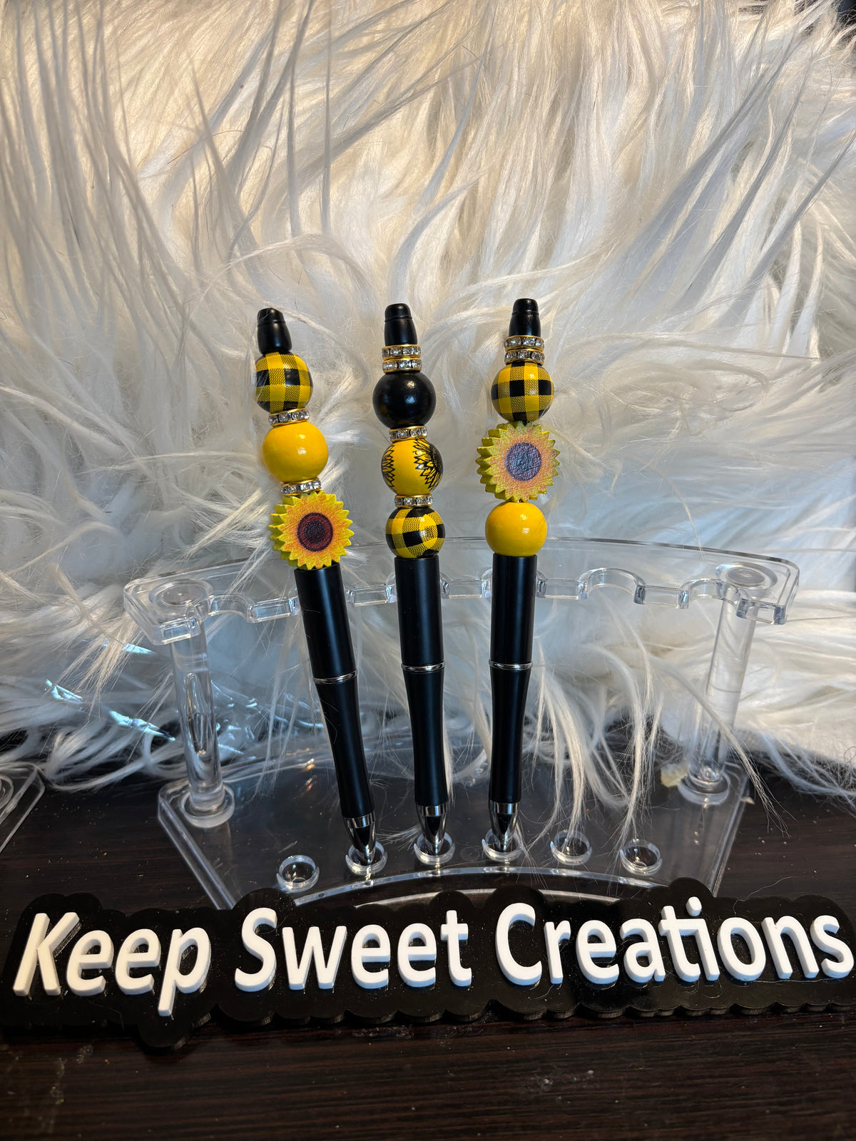 Sunflower Beaded Pens – Handcrafted Beaded Pen Gift | Cute Sunflower Stationery for Teachers, Coworkers & Flower Lovers