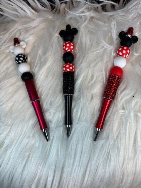 Mouse Beaded Pens – Cute Polka Dot Pen | Disney-Inspired Stationery Gift for Teachers, Students &amp; Mouse Fans