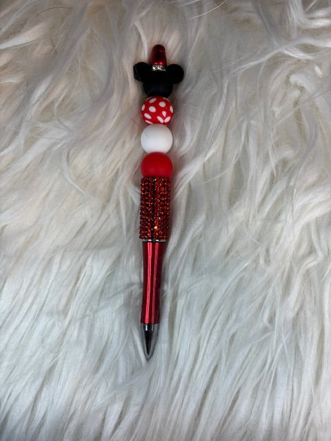 Mouse Beaded Pens – Cute Polka Dot Pen | Disney-Inspired Stationery Gift for Teachers, Students &amp; Mouse Fans