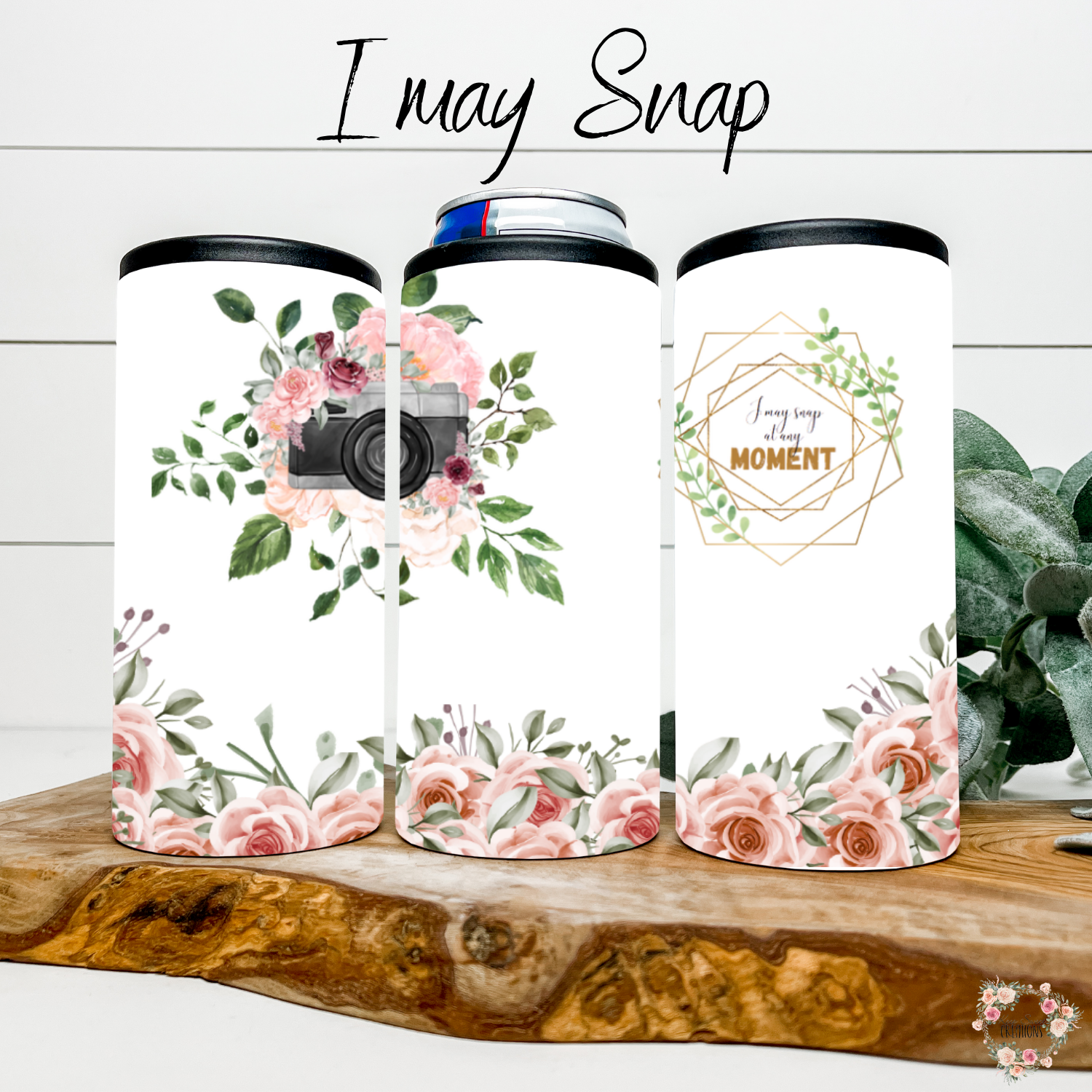 Rustic Camera Floral Tumbler – I May Snap | Photography & Flower Mug Gift