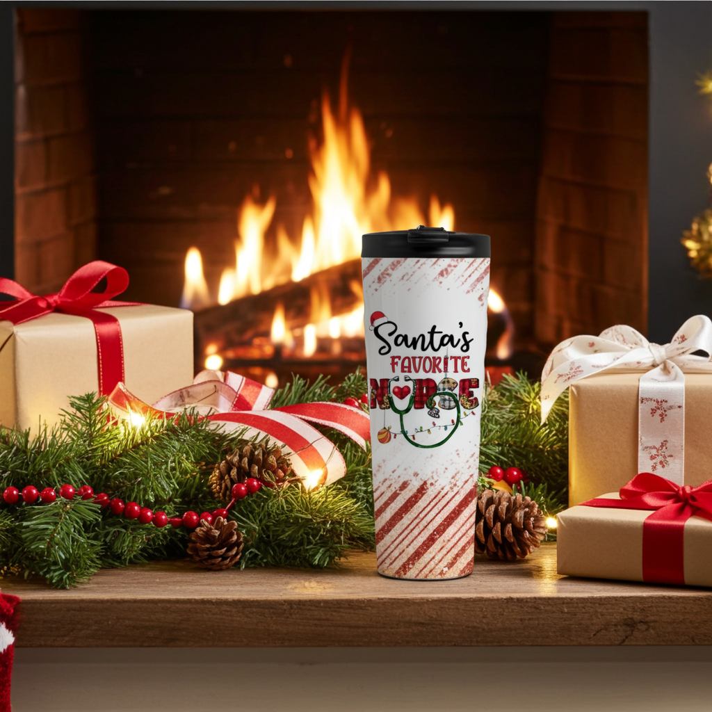 Santa’s Favorite Nurse Tumbler | Christmas Nurse Cup