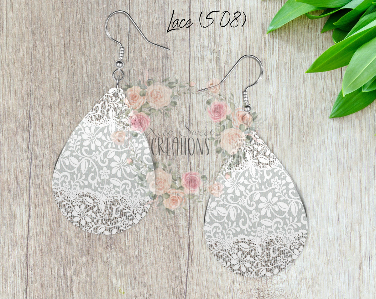 Teardrop Earrings – Stylish Sublimation Dangle Jewelry (Multiple Designs)