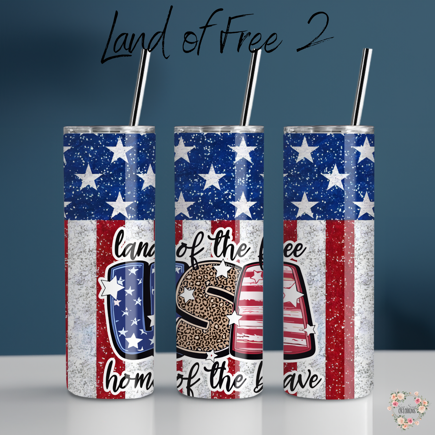 Land of the Free Tumbler – Patriotic American Flag Cup | USA Collection