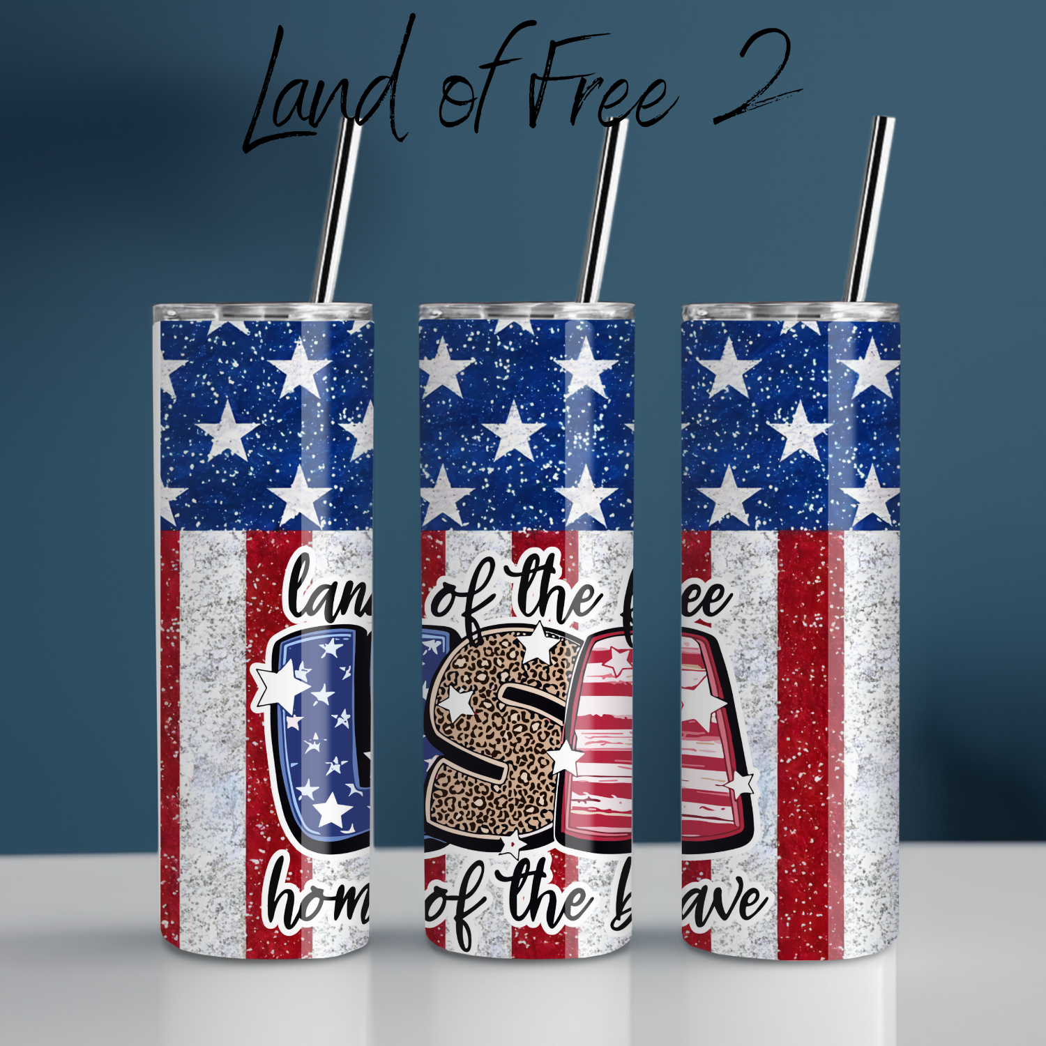Land of the Free Tumbler – Patriotic American Flag Cup | USA Collection