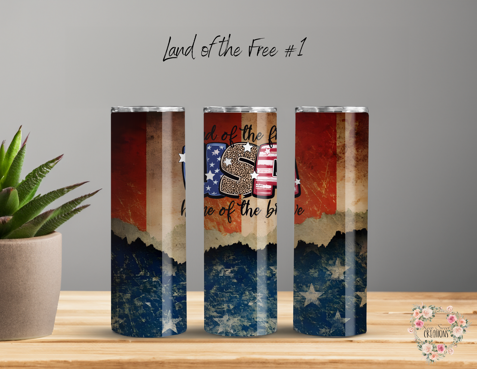 🏞️ Land of the Free #1 – A scenic rustic flag background with a tribute to the home of the brave. ❤️💙