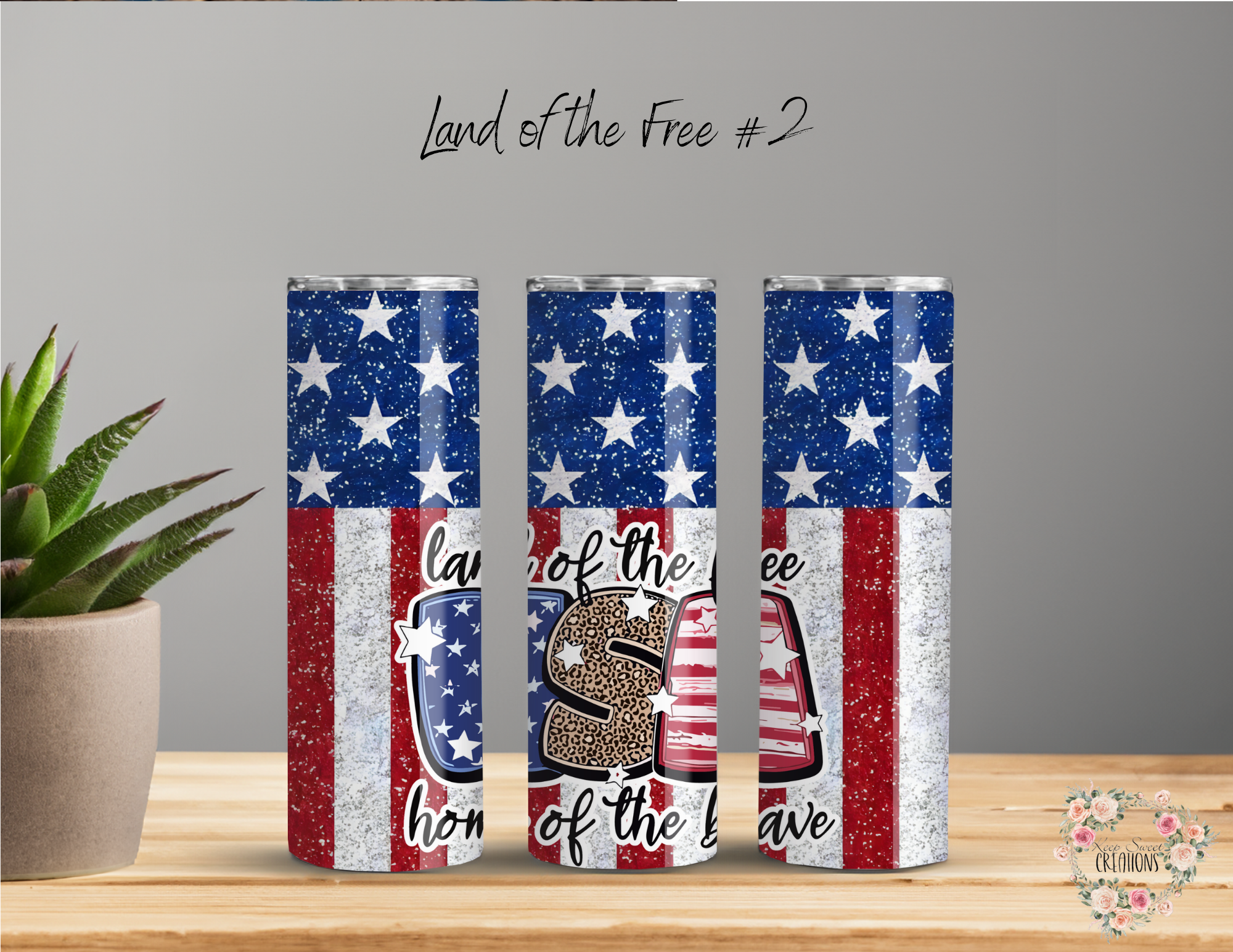 🏳️ Land of the Free #2 – A distressed wood flag design featuring the words “Home of the Brave” in vintage lettering. ❤️💙