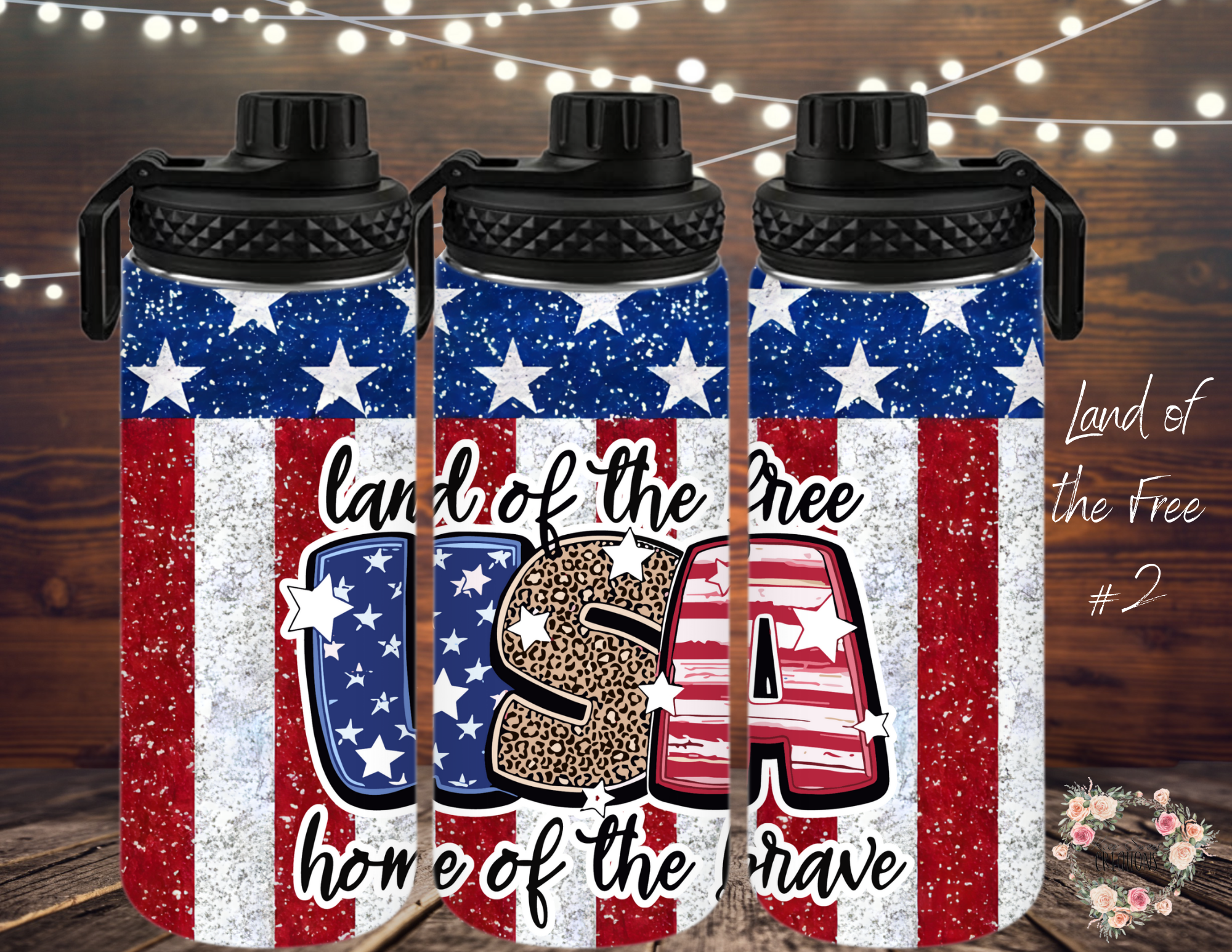 🏳️ Land of the Free #2 – A distressed wood flag design featuring the words “Home of the Brave” in vintage lettering. ❤️💙