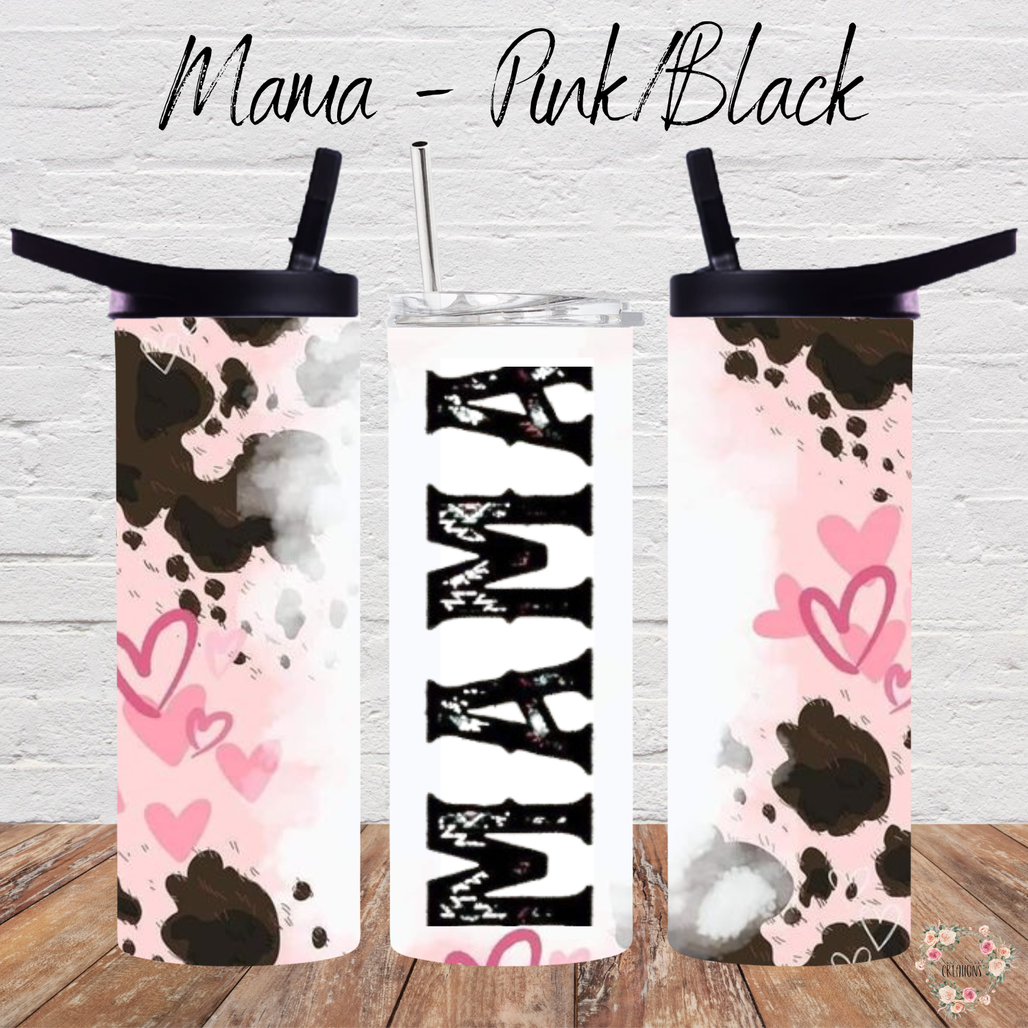 Mama Mini Tumbler Set | Pink & Black Matching Drinkware