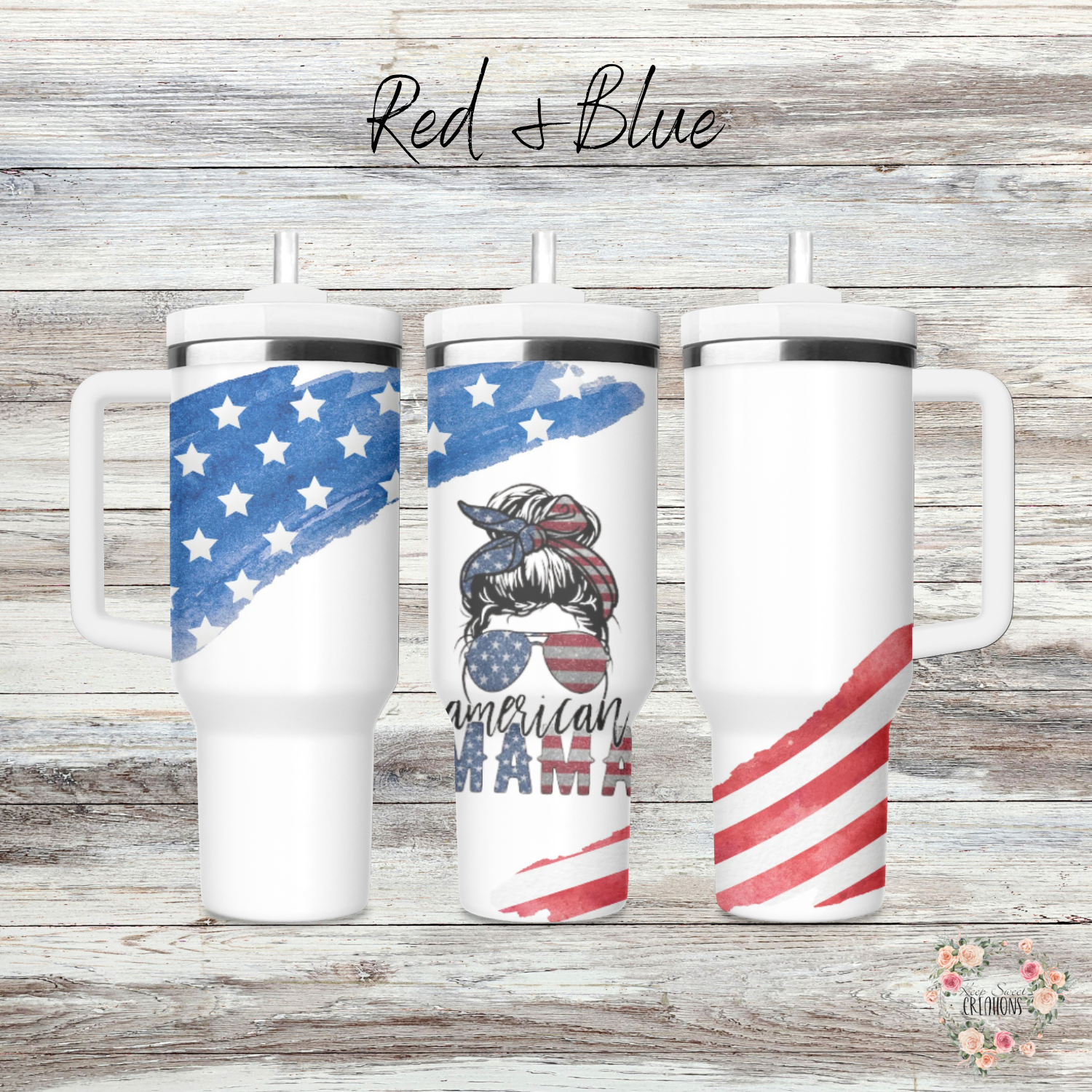  A bold and vibrant American flag-inspired background, featuring a classic stars-and-stripes look. ❤️💙 